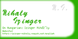 mihaly izinger business card